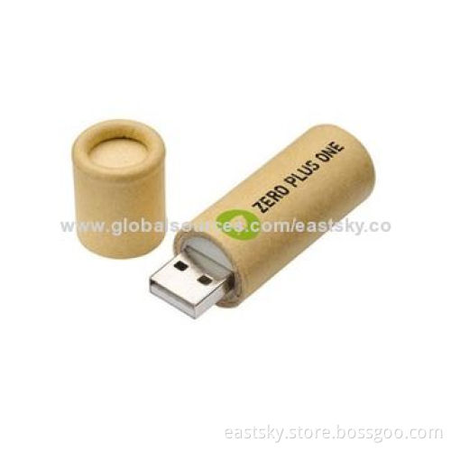 Promotional Recycled Paper drive, Made of Recycled Pressboard Material, Built-in Password Protection